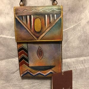 Anuschka Crossbody Leather Wallet Slim Purse